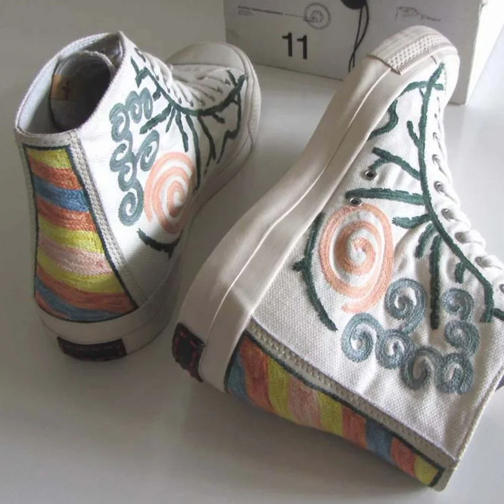 new VISVIM Skagway Canvas Embroidery high-top sneakers 11 - Picture 11 of 11